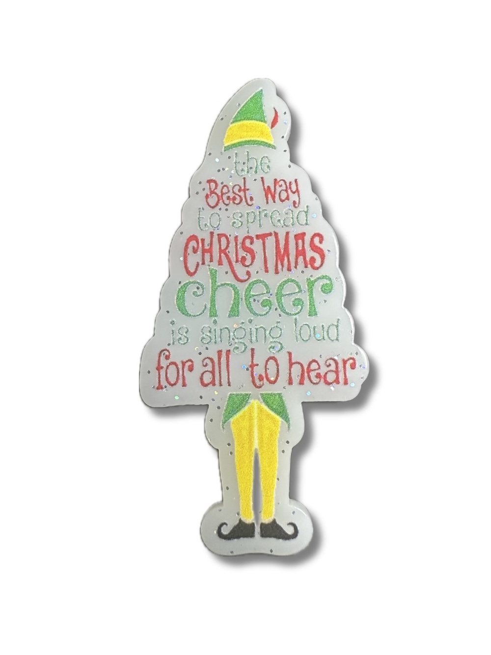Christmas Elf Magnet- Green and Red Festive Cheer